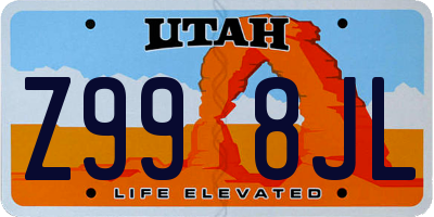 UT license plate Z998JL