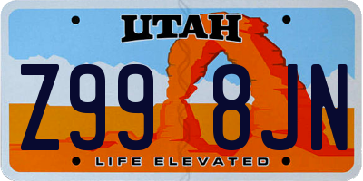 UT license plate Z998JN