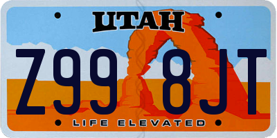 UT license plate Z998JT