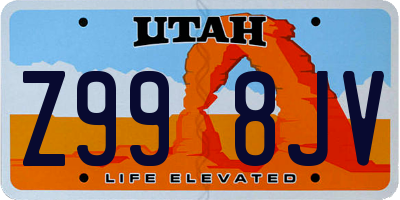 UT license plate Z998JV