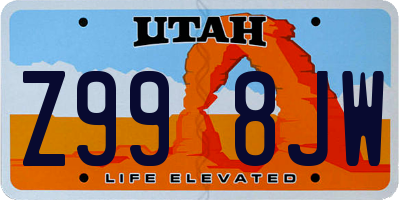 UT license plate Z998JW