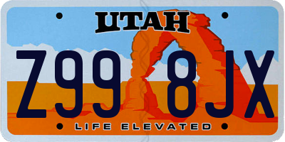 UT license plate Z998JX