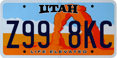 UT license plate Z998KC