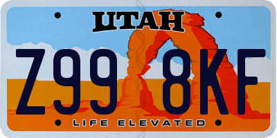 UT license plate Z998KF