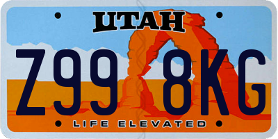 UT license plate Z998KG