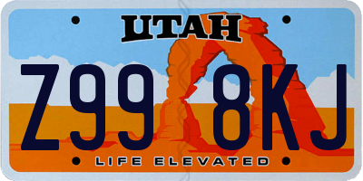 UT license plate Z998KJ