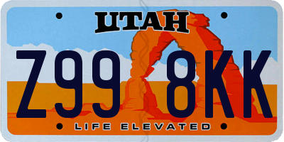 UT license plate Z998KK