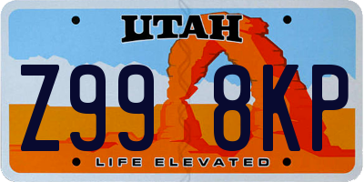 UT license plate Z998KP