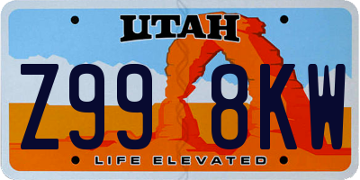 UT license plate Z998KW