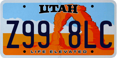 UT license plate Z998LC