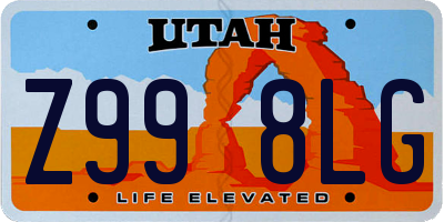 UT license plate Z998LG