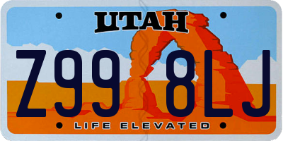 UT license plate Z998LJ