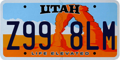 UT license plate Z998LM