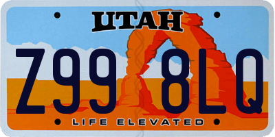 UT license plate Z998LQ