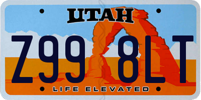 UT license plate Z998LT