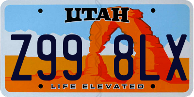 UT license plate Z998LX