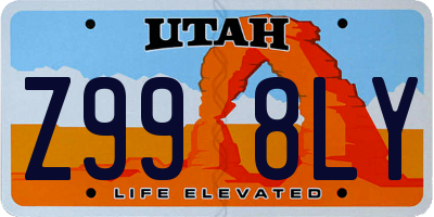 UT license plate Z998LY