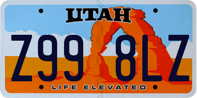 UT license plate Z998LZ