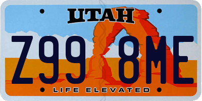 UT license plate Z998ME