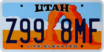 UT license plate Z998MF