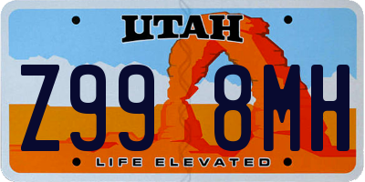 UT license plate Z998MH