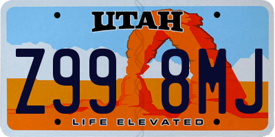 UT license plate Z998MJ