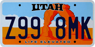 UT license plate Z998MK