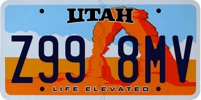 UT license plate Z998MV