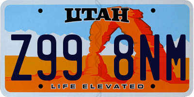 UT license plate Z998NM