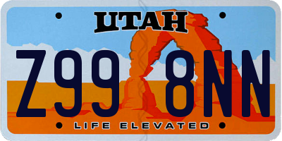 UT license plate Z998NN