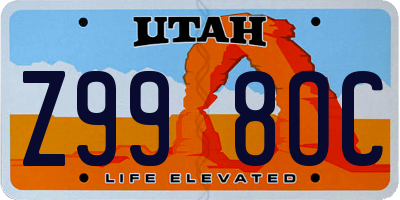 UT license plate Z998OC