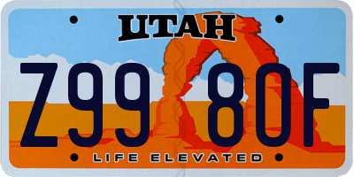 UT license plate Z998OF