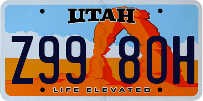 UT license plate Z998OH