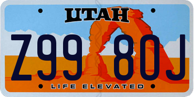 UT license plate Z998OJ