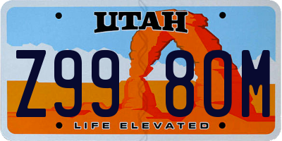 UT license plate Z998OM