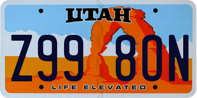 UT license plate Z998ON