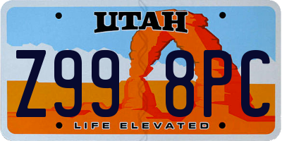 UT license plate Z998PC