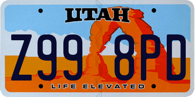 UT license plate Z998PD