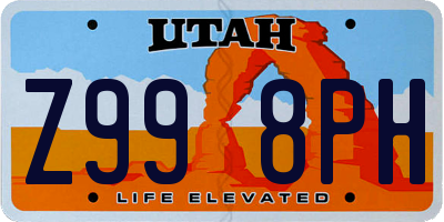 UT license plate Z998PH