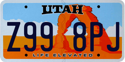 UT license plate Z998PJ