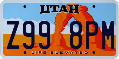 UT license plate Z998PM