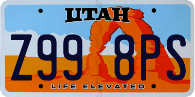 UT license plate Z998PS