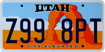 UT license plate Z998PT