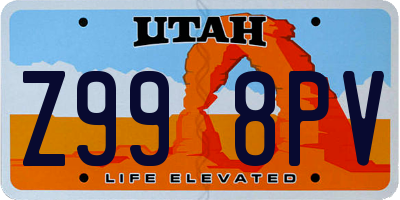 UT license plate Z998PV