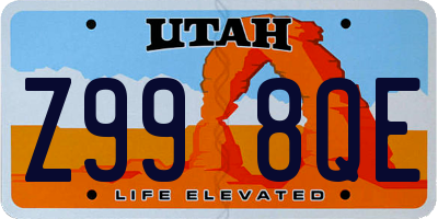 UT license plate Z998QE