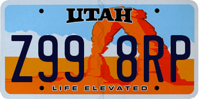 UT license plate Z998RP