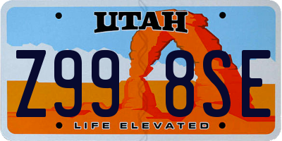 UT license plate Z998SE