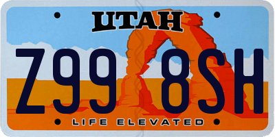 UT license plate Z998SH