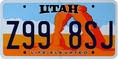 UT license plate Z998SJ