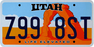 UT license plate Z998ST